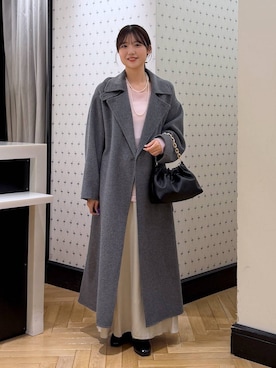 「おでかけ」｜「アイテム（ステンカラーコート）」を使った、なつみさん（レディース・162cm）の秋コーディネート