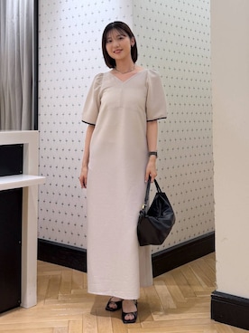 「A part by（アパートバイ）のハートモチーフバッグ（Shoulderbag、ブラック系）」を使った、なつみさん（レディース・162cm）の夏コーディネート