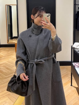 「アイテム（ステンカラーコート）」を使った、なつみさん（レディース・162cm）の秋コーディネート