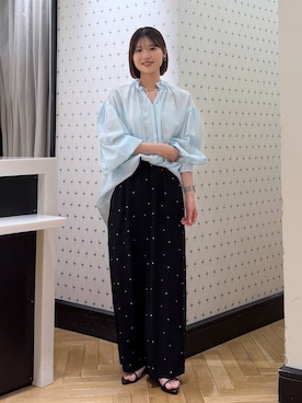 「A part by（アパートバイ）のナローストラップサンダル（サンダル、ブラック系）」を使った、なつみさん（レディース・162cm）の春コーディネート