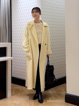 「おでかけ」｜「アイテム（ステンカラーコート）」を使った、なつみさん（レディース・162cm）の秋コーディネート