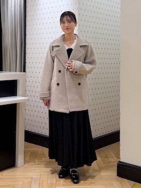 「アイテム（ピーコート）」を使った、なつみさん（レディース・162cm・20代）の秋コーディネート