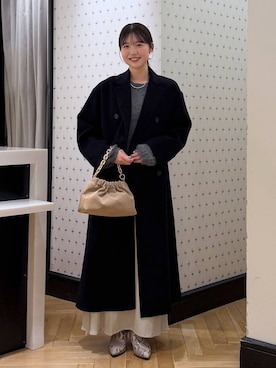 「おでかけ」｜「アイテム（チェスターコート）」を使った、なつみさん（レディース・162cm）の秋コーディネート