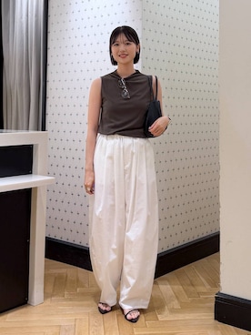 「A part by（アパートバイ）のハートモチーフバッグ（Shoulderbag、ブラック系）」を使った、なつみさん（レディース・162cm）の夏コーディネート