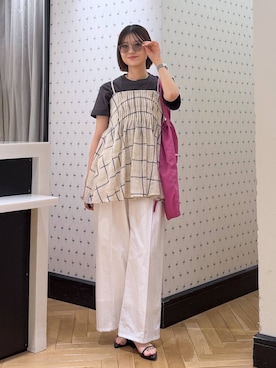 「A part by（アパートバイ）のサングラス/アソート（サングラス、グレー系）」を使った、なつみさん（レディース・162cm）の春コーディネート