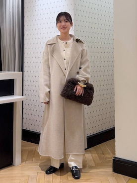 「おでかけ」｜「アイテム（ステンカラーコート）」を使った、なつみさん（レディース・162cm）の秋コーディネート