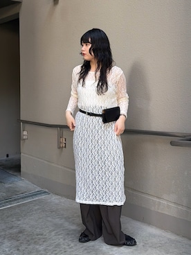 「KBF（ケイビーエフ）のアイテム（ワンピース/ドレス）」を使った、mamiさん（レディース・153cm）の春コーディネート