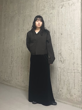「アイテム（その他アウター、ブラウン系）」を使った、mamiさん（レディース・153cm）の秋コーディネート