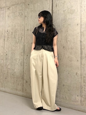 「KBF（ケイビーエフ）のアイテム（パンツ）」を使った、mamiさん（レディース・153cm）の夏コーディネート