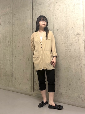 「KBF（ケイビーエフ）のアイテム（その他アウター）」を使った、mamiさん（レディース・153cm）の春コーディネート