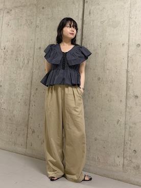 「KBF（ケイビーエフ）のアイテム（パンツ）」を使った、mamiさん（レディース・153cm）の夏コーディネート