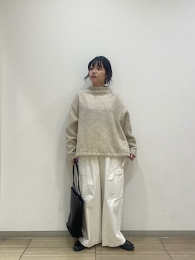 「アイテム（トートバッグ）」を使った、mamiさん（レディース・153cm）の秋コーディネート