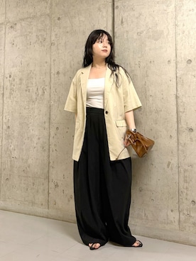 「KBF（ケイビーエフ）のアイテム（ジャケット/アウター）」を使った、mamiさん（レディース・153cm）の夏コーディネート