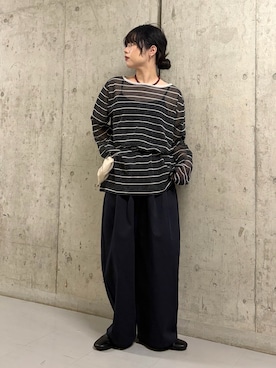 「KBF（ケイビーエフ）のアイテム（パンツ）」を使った、mamiさん（レディース・153cm）の夏コーディネート