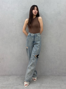 「EATME（イートミー）のアイテム（サンダル）」を使った、NATSUMIさん（レディース・159cm）の秋コーディネート