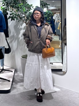 「アイテム（ブルゾン）」を使った、mfm_pikoさん（レディース・160cm）の秋コーディネート