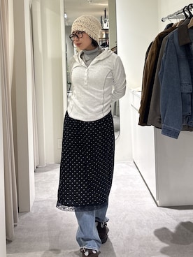 「FREE'S MART（フリーズマート）のアイテム（帽子）」を使った、mfm_pikoさん（レディース・160cm）の冬コーディネート