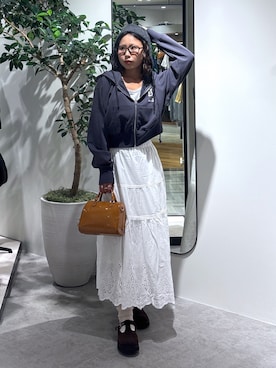 「FREE'S MART（フリーズマート）のアイテム（帽子）」を使った、mfm_pikoさん（レディース・160cm）の秋コーディネート