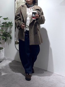 「アイテム（ピーコート）」を使った、mfm_pikoさん（レディース・160cm）の冬コーディネート