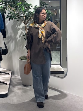 「アイテム（ソックス/靴下、オレンジ系）」を使った、mfm_pikoさん（レディース・160cm）の秋コーディネート