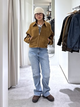 「FREE'S MART（フリーズマート）のアイテム（帽子）」を使った、mfm_pikoさん（レディース・160cm）の冬コーディネート