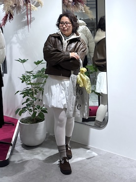 「FREE'S MART（フリーズマート）のアイテム（ブルゾン）」を使った、mfm_pikoさん（レディース・160cm）の冬コーディネート