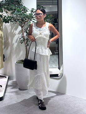 「アイテム（サングラス、ホワイト系）」を使った、mfm_pikoさん（レディース・160cm）の夏コーディネート