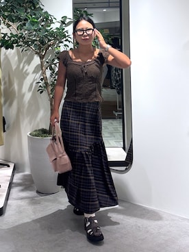 「アイテム（サングラス、ホワイト系）」を使った、mfm_pikoさん（レディース・160cm）の夏コーディネート