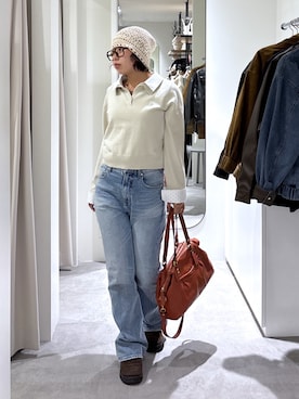 「FREE'S MART（フリーズマート）のアイテム（帽子）」を使った、mfm_pikoさん（レディース・160cm）の冬コーディネート