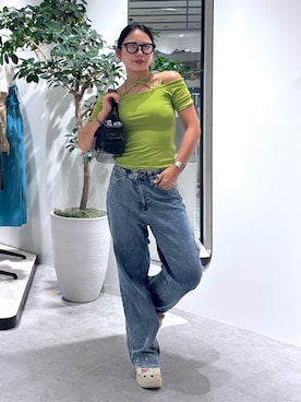 「アイテム（サングラス、ホワイト系）」を使った、mfm_pikoさん（レディース・160cm）の夏コーディネート