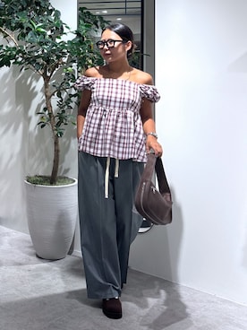 「アイテム（サングラス、ホワイト系）」を使った、mfm_pikoさん（レディース・160cm）の夏コーディネート