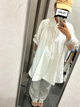 「アイテム（シャツ/ブラウス）」を使った、みみみさん（レディース・153cm）の夏コーディネート