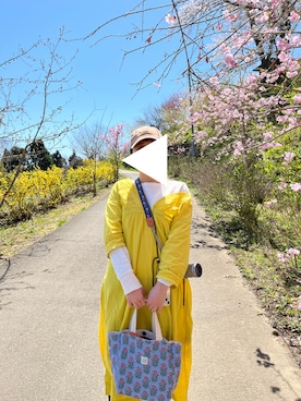 「花見」｜「アイテム（ワンピース/ドレス）」を使った、みみみさん（レディース・153cm）の春コーディネート