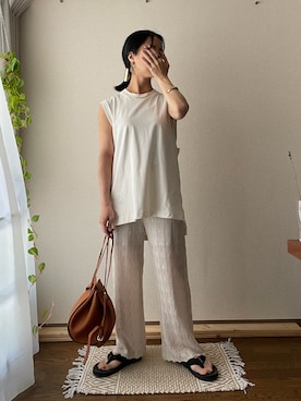「アイテム（バングル/リストバンド）」を使った、tsugさん（レディース・150cm）の夏コーディネート