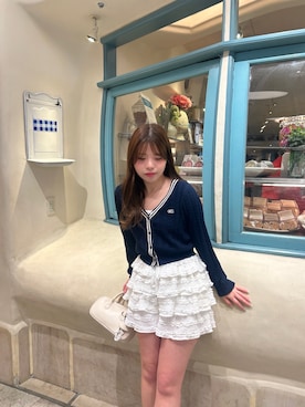 「Chico（チコ）のアイテム（カーディガン/ボレロ）」を使った、ゆうかさん（レディース・153cm）の春コーディネート