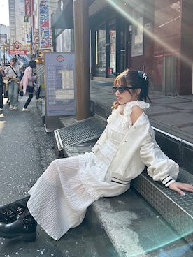 「Chico（チコ）のアイテム（ジャケット/アウター）」を使った、ゆうかさん（レディース・153cm）の春コーディネート