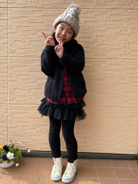 「おんなのこコーデ」｜「アイテム（ジャケット/アウター）」を使った、Makoさん（キッズ・127cm）の冬コーディネート