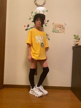 「アイテム（ソックス/靴下、ブラック系）」を使った、Makoさん（キッズ・133cm）の秋コーディネート
