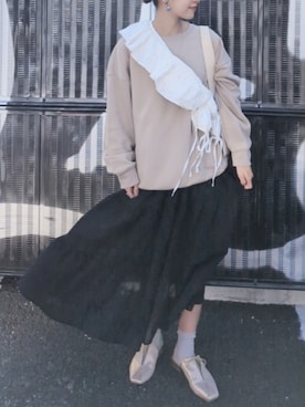 「アイテム（スウェット）」を使った、debbie1gさん（レディース・150cm）の春コーディネート