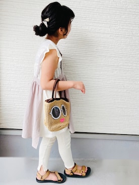 「CIAOPANIC TYPY（チャオパニックティピー）のアイテム（サンダル）」を使った、Yunn * さん（キッズ・134cm）の夏コーディネート