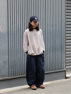 「is-ness（イズネス）のアイテム」を使った、鈴木 健心さん（メンズ・176cm）の夏コーディネート