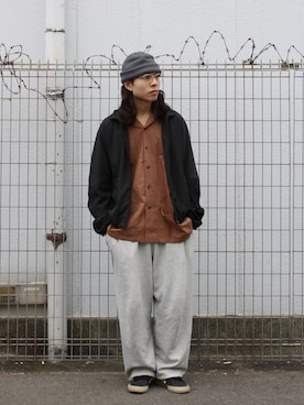 「Marvine Pontiak shirt makers（マービンポンティアックシャツメーカーズ）のMarvine Pontiak / マービンポンティアックシャツメーカーズ check SH（シャツ/ブラウス、ベージュ系）」を使った、鈴木 健心さん（メンズ・176cm）の冬コーディネート