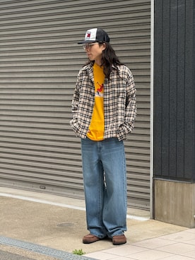 「WISM（ウィズム）のアイテム」を使った、鈴木 健心さん（メンズ・176cm）の夏コーディネート