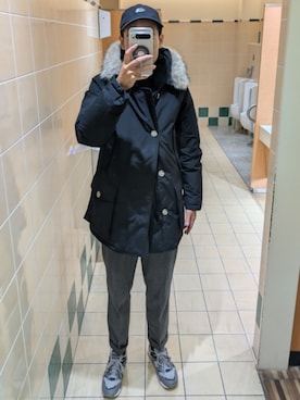 「WOOLRICH（ウールリッチ）のアイテム（ジャケット/アウター）」を使った、きよさん（メンズ・182cm）の冬コーディネート