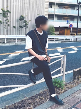 「JUNRED（ジュンレッド）のアイテム（トートバッグ）」を使った、okamoさん（メンズ・162cm）の夏コーディネート