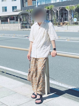 「JUNRED（ジュンレッド）のアイテム（トートバッグ）」を使った、okamoさん（メンズ・162cm）の夏コーディネート
