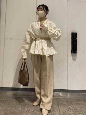 「秋色コーデ」｜「アイテム（アクセサリー）」を使った、しろまめさん（レディース・154cm）の秋コーディネート