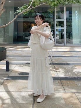 「WEARyouthコーデ」｜「アイテム（バレエシューズ）」を使った、しろまめさん（レディース・154cm）の夏コーディネート