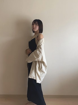 「UNIQLO（ユニクロ）のキャミソールワンピース（ワンピース）」を使った、しろまめさん（レディース・154cm）の春コーディネート
