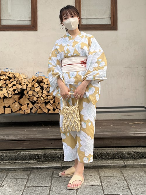 しわ兵児帯 白 utatane（セパレート浴衣 シワ兵児帯付き オフ